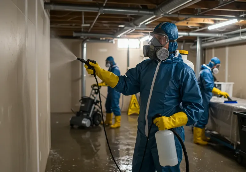 Basement Sanitization and Antimicrobial Treatment process in Laie, HI